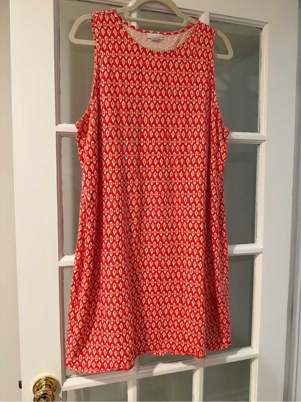 J.Jill Sleeveless Orange Patterned Dress
